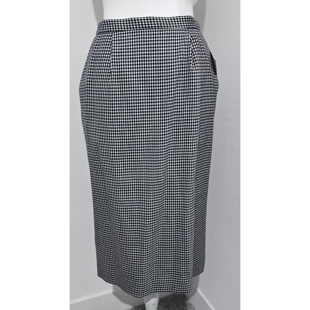 Pendleton Vintage NOS size 8 Houndstooth pencil skirt side pockets Academia New